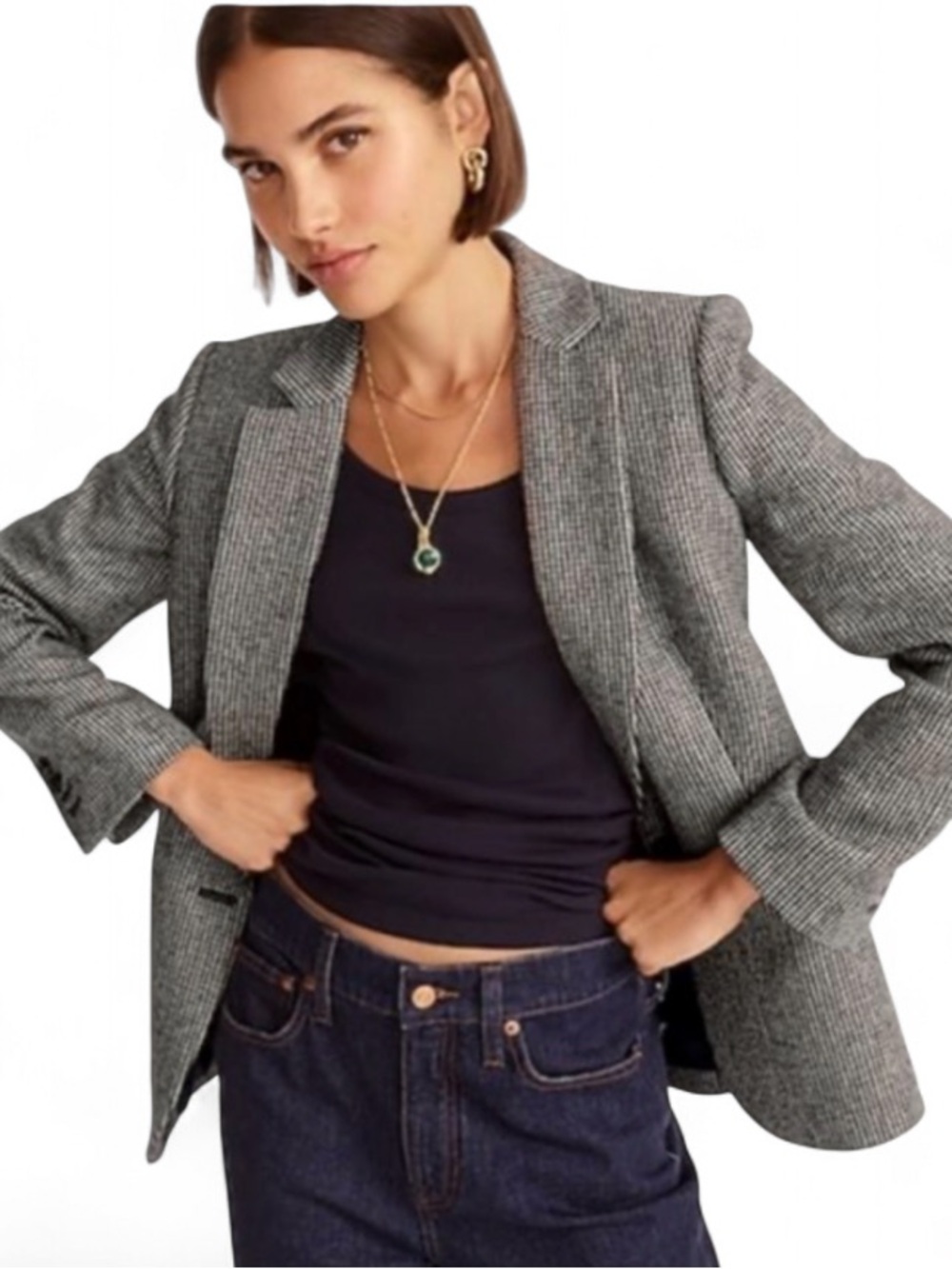 J.Crew Parke English Birdseye Twill Wool Blazer Size 4 Preppy Old Money Office